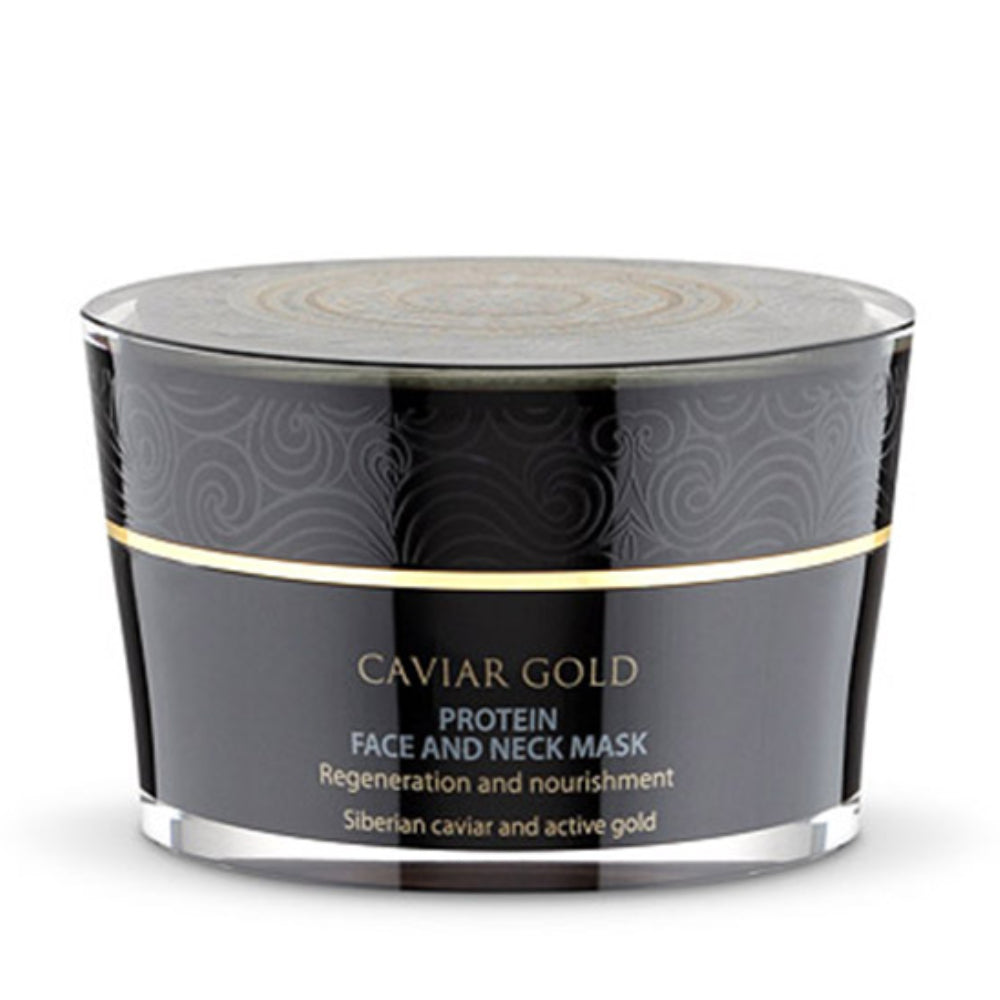Caviar Gold Protein face and neck mask , Μάσκα Πρωτεΐνης πρόσωπο και λαιμό , Ανάπλαση και Θρέψη , κατάλληλο για όλους τους τύπους δέρματος , Κατάλληλο για ηλικίες 30-40 , 50ml.