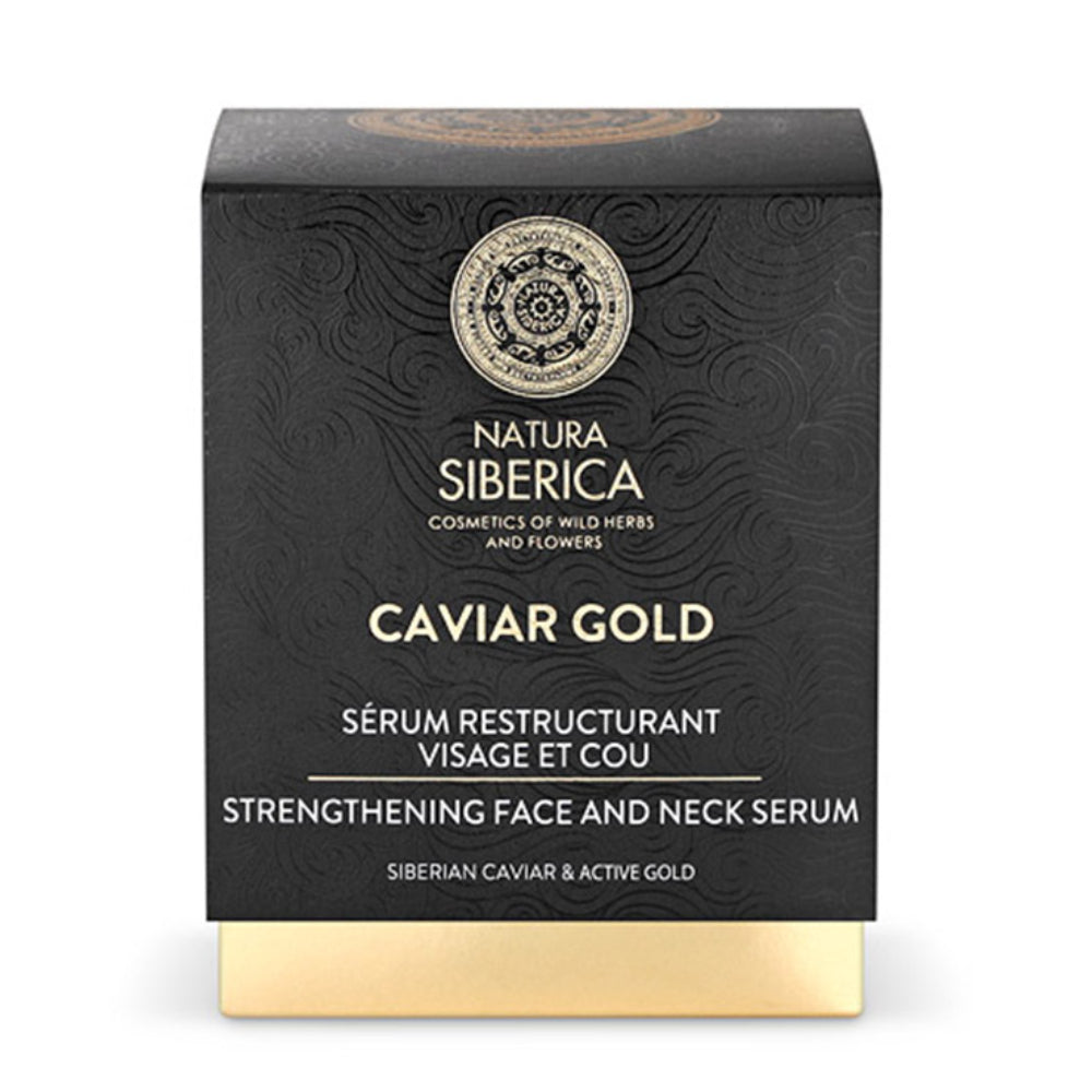 Caviar Gold face and neck serum , Ορός ενίσχυσης για πρόσωπο και λαιμό , κατάλληλο για όλους τους τύπους δέρματος , Κατάλληλο για ηλικίες 30-40 , 30 ml.