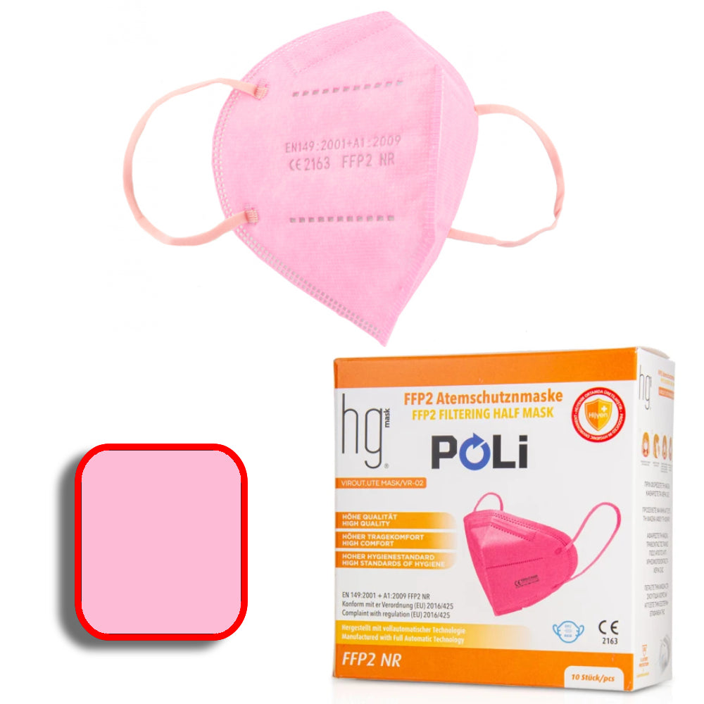 Poli HG Pro 200 Μάσκα Προστασίας FFP2  σε χρώμα ροζ 10τμχ